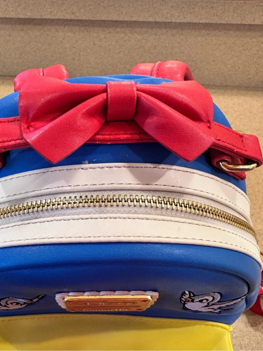 Disney by Loungefly Blue, Yellow & Red Snow White Vegan Leather Mini Backpack